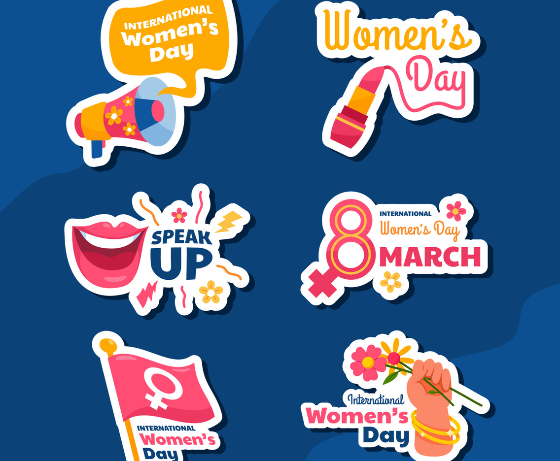 Sticker Set of International Women's Day