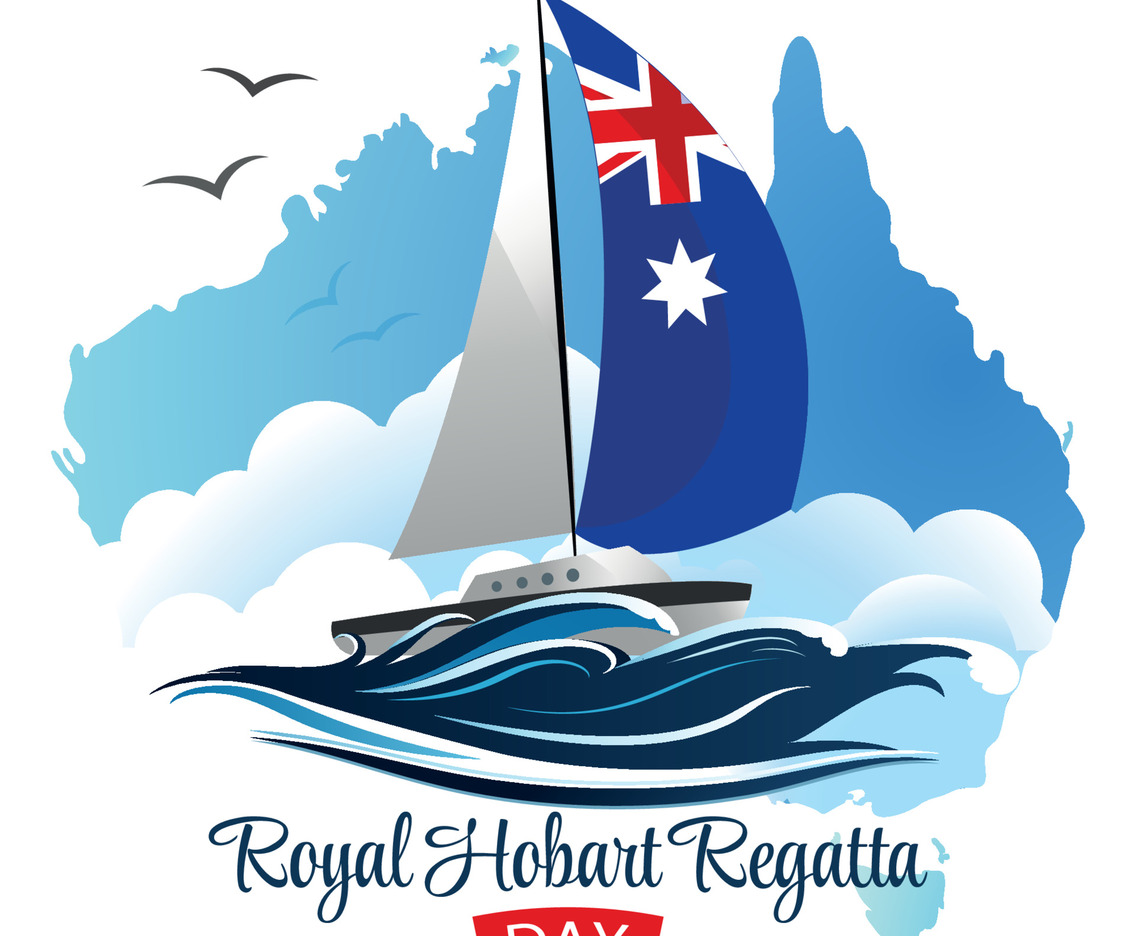 Celebrating Royal Hobart Regatta Day with Sailing Boat in Australian Map