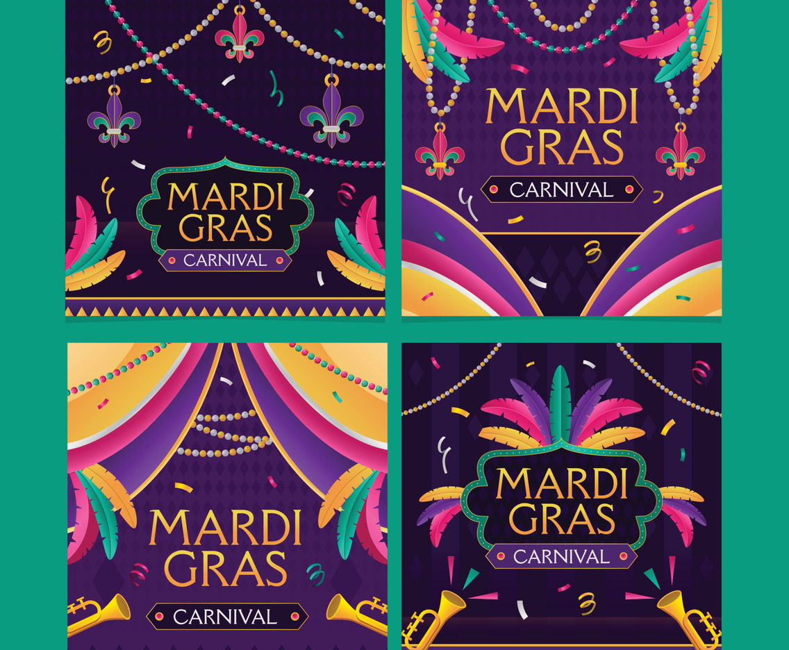 Mardi Gras Carnival Social Media Post