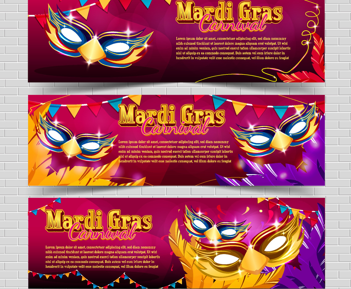 Mardi Gras Banner Set