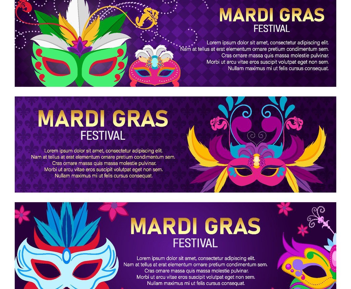 Mardi Gras Banner with Mask