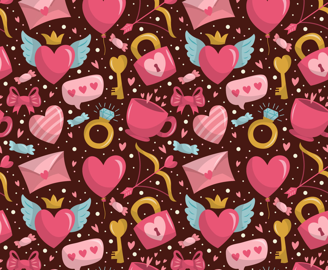 Happy Valentine Day Seamless Pattern