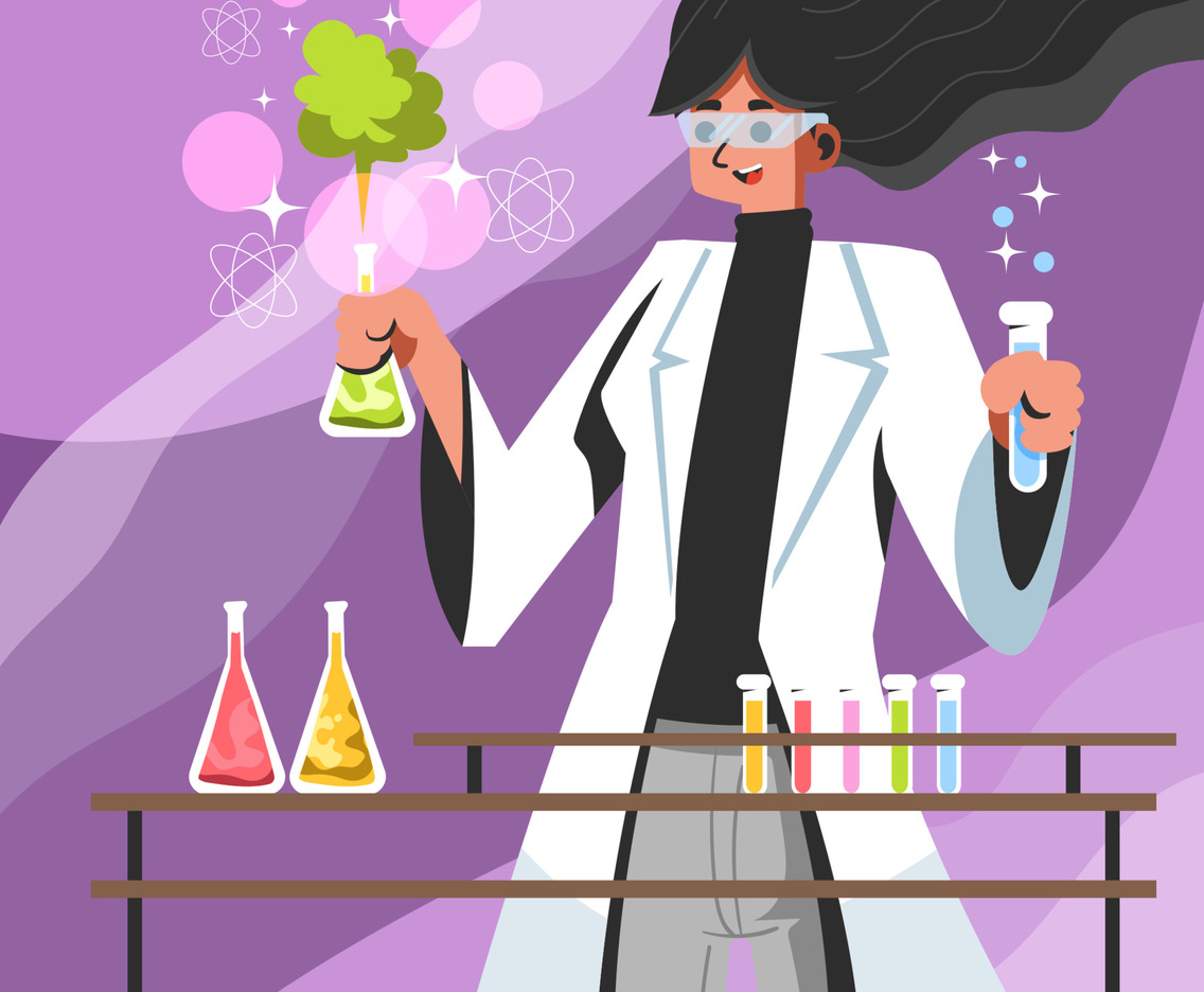 Female Scientist Works in Laboratory