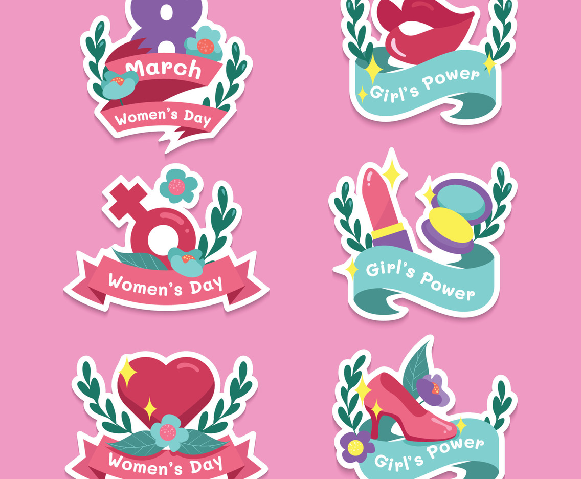 Sticker Set Collection for  International Womens Day