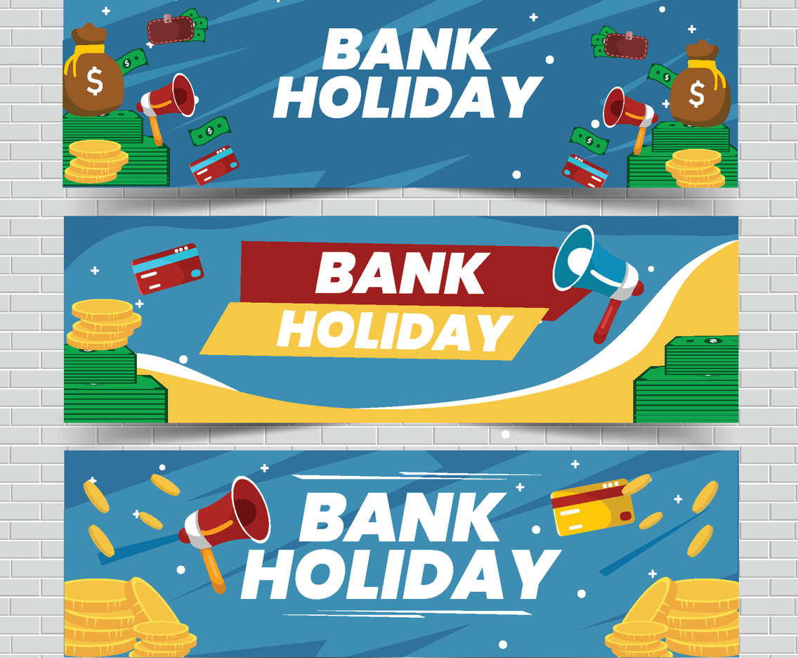 Banner Set of Bank Holiday