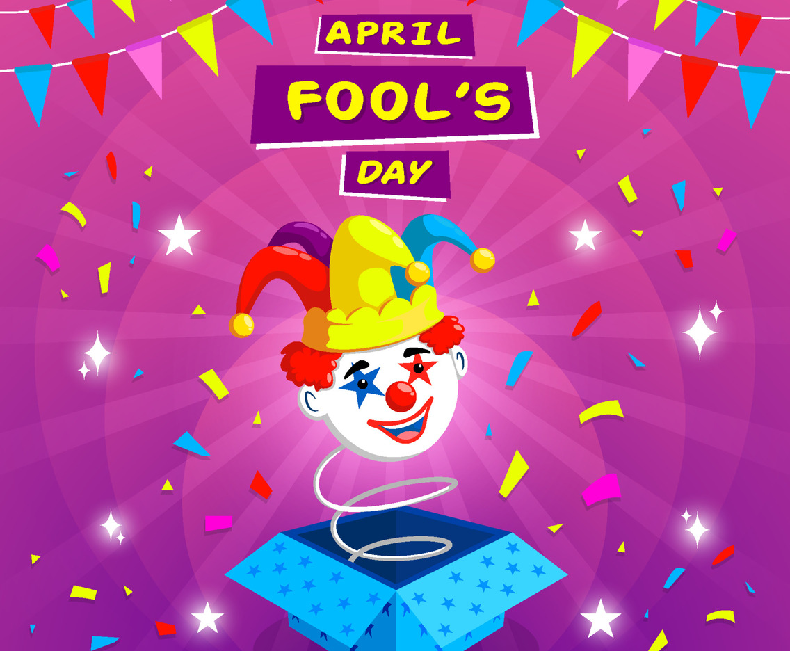 Colorful April Fool's Day Concept with Jester