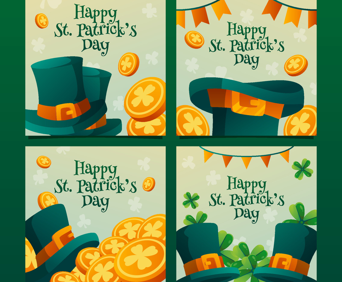 Hat and Gold Coins in Social Media Post