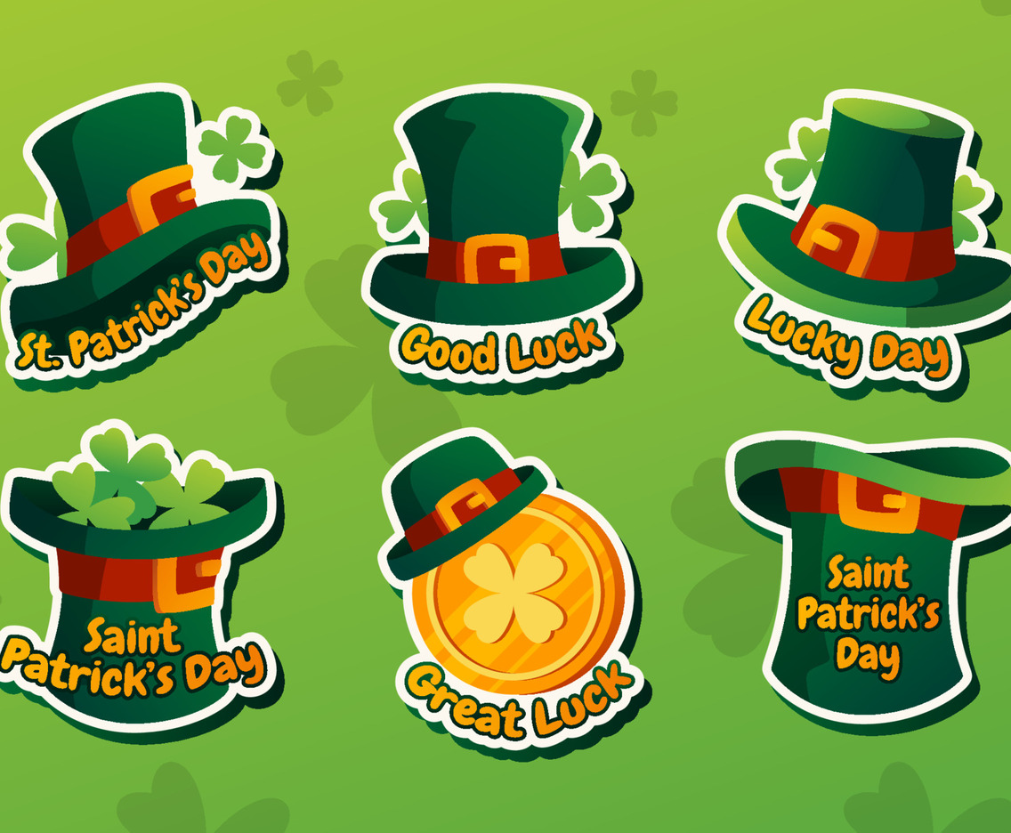 Hat Sticker Collection for St Patrick's Day