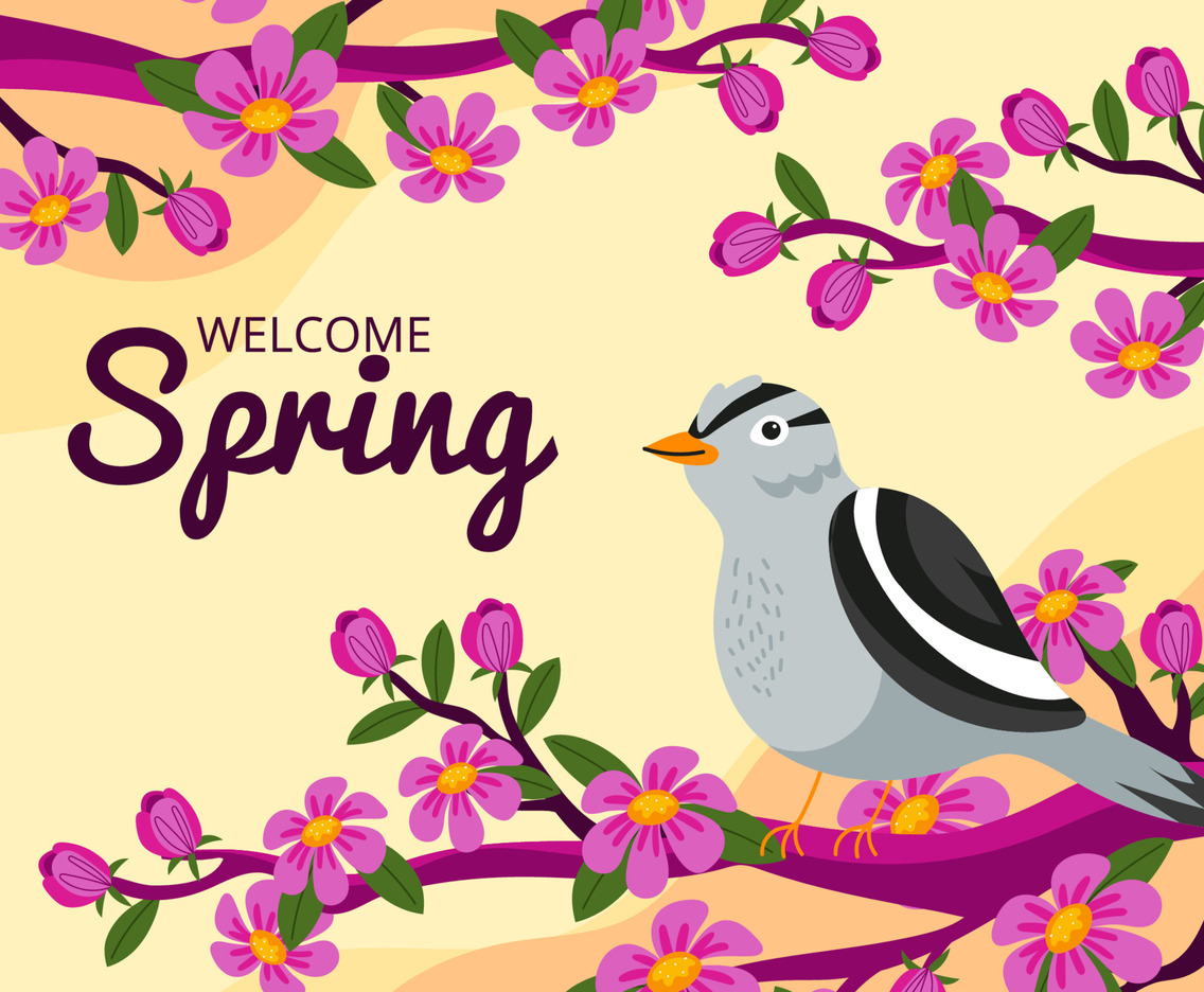 A Bird on a Flowering Branch