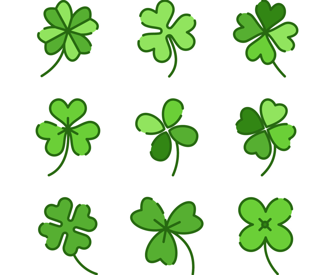 Green Clover Leaf Icons