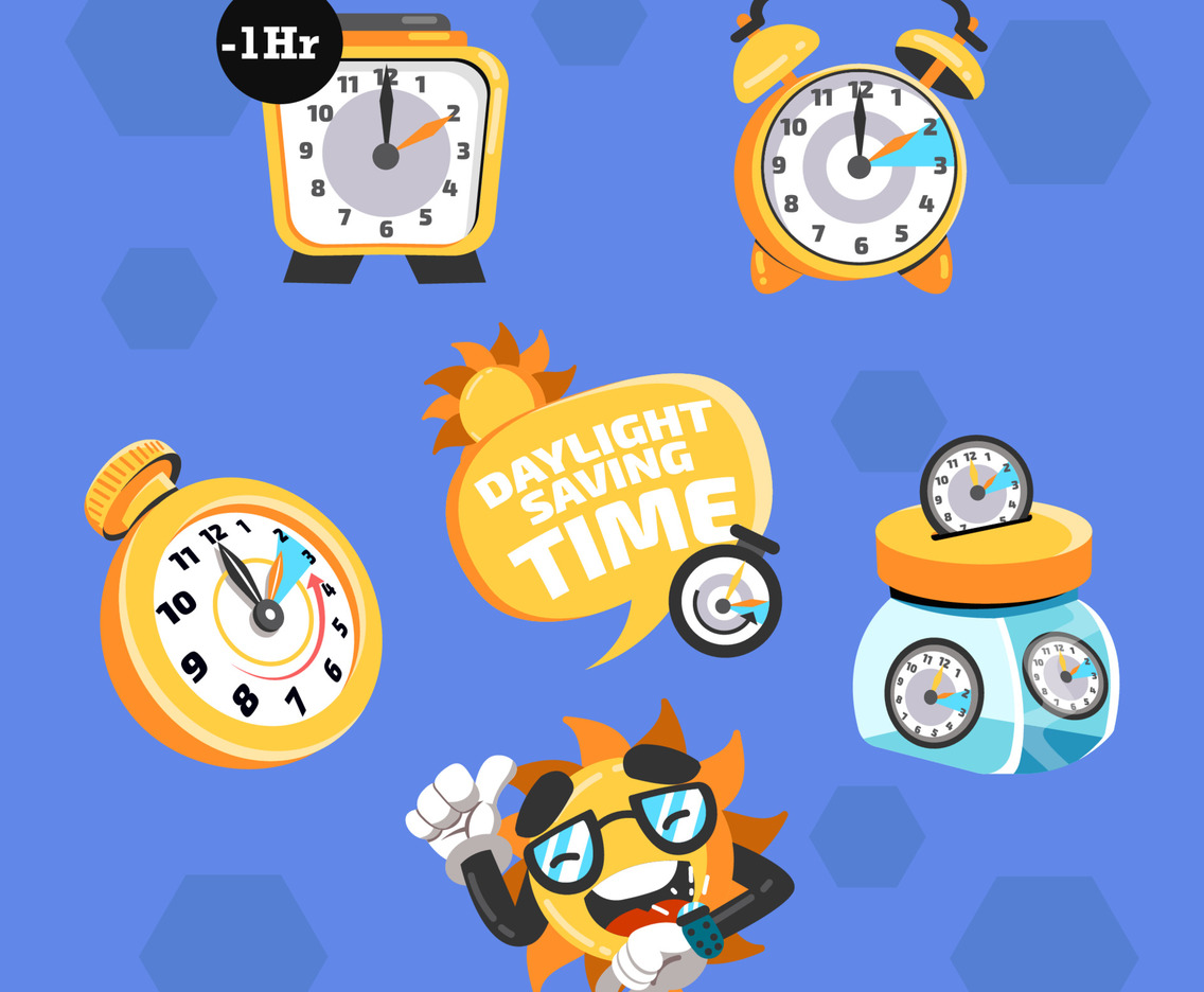Cute Yellow Saving Time Day Icon