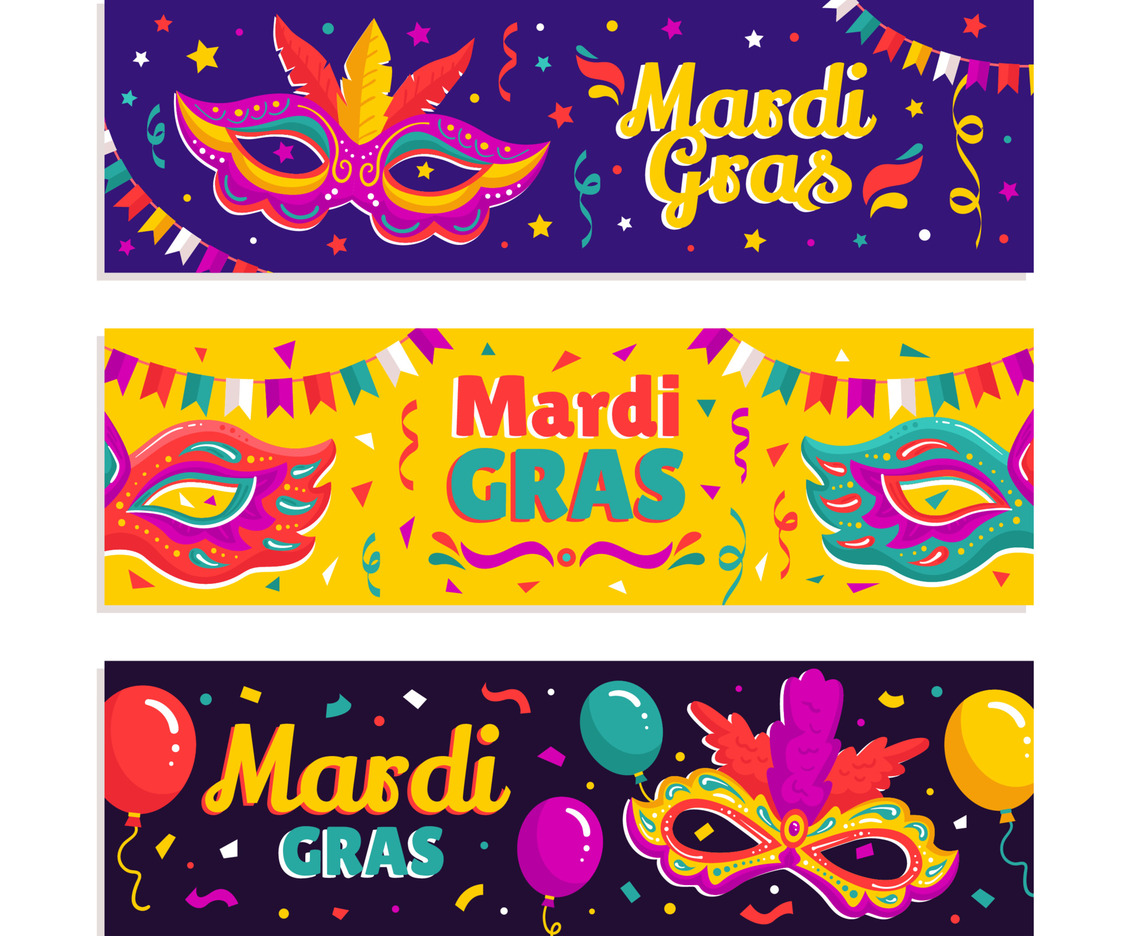 Mardi Gras Banner Set