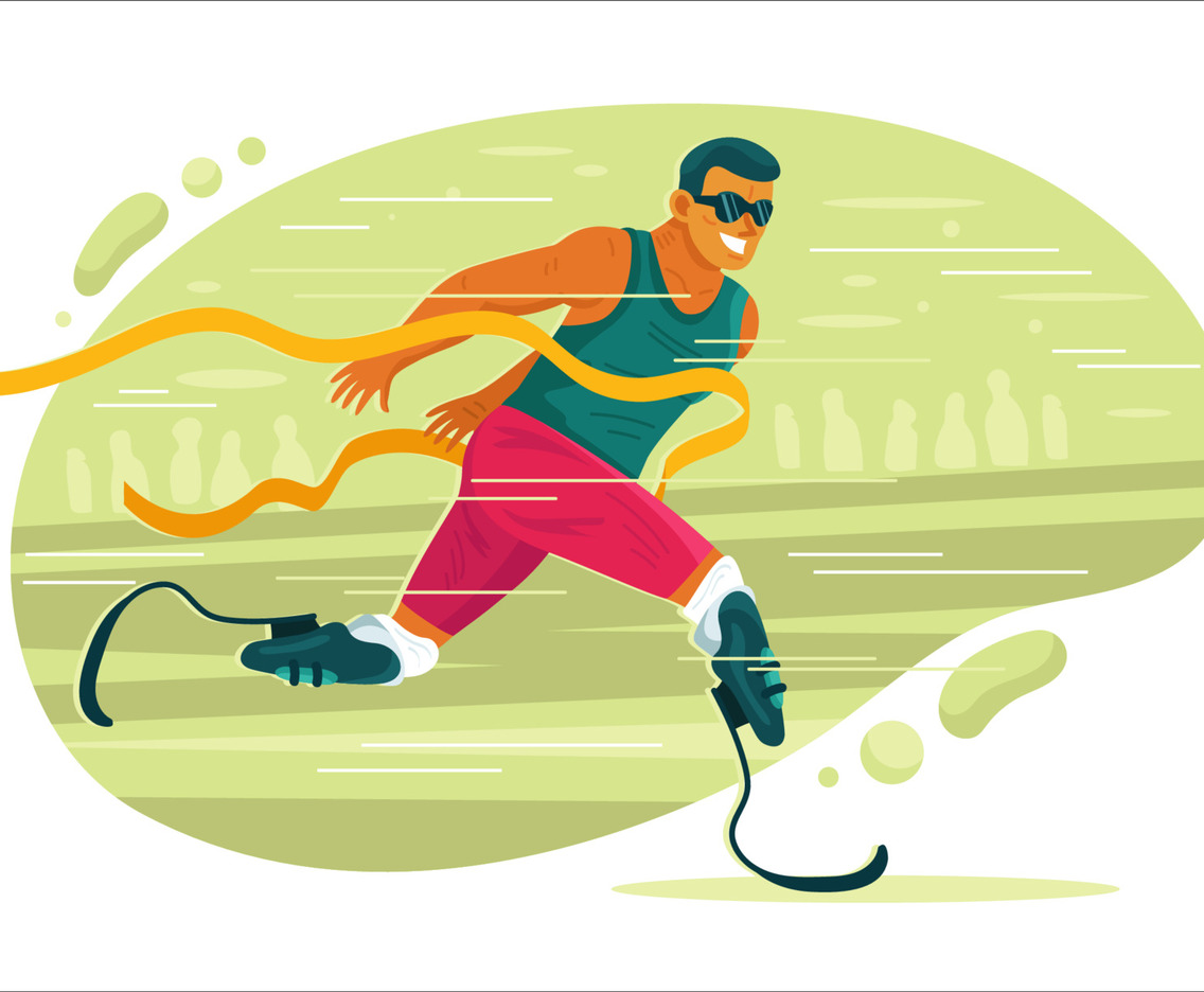 Disabled Athlete Running in Paralympic Event
