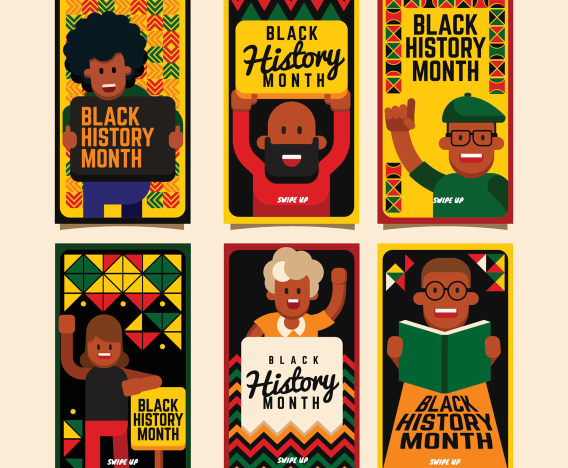 Flat Style Black History Month Social Media Post