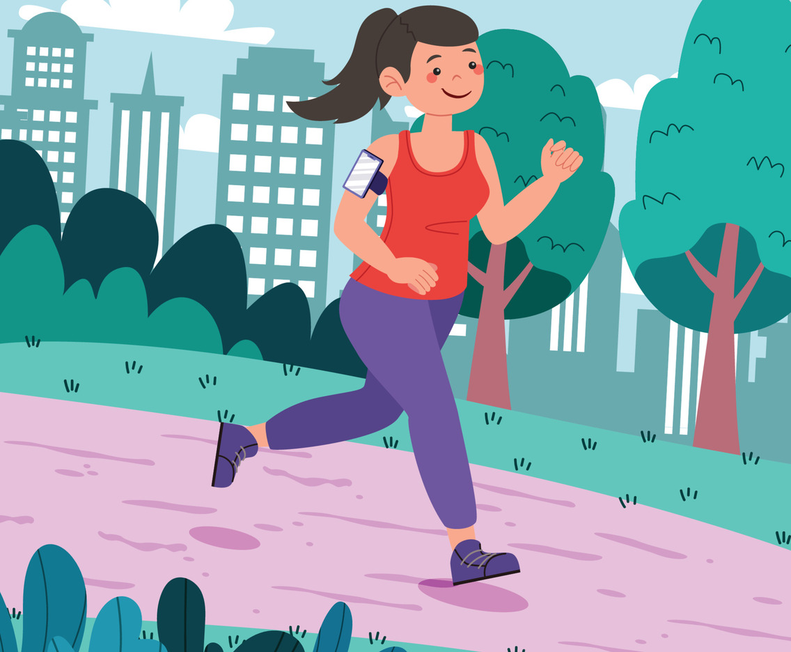 Woman Jogging in a Park