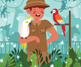 Zookeeper and Animals in the Zoo