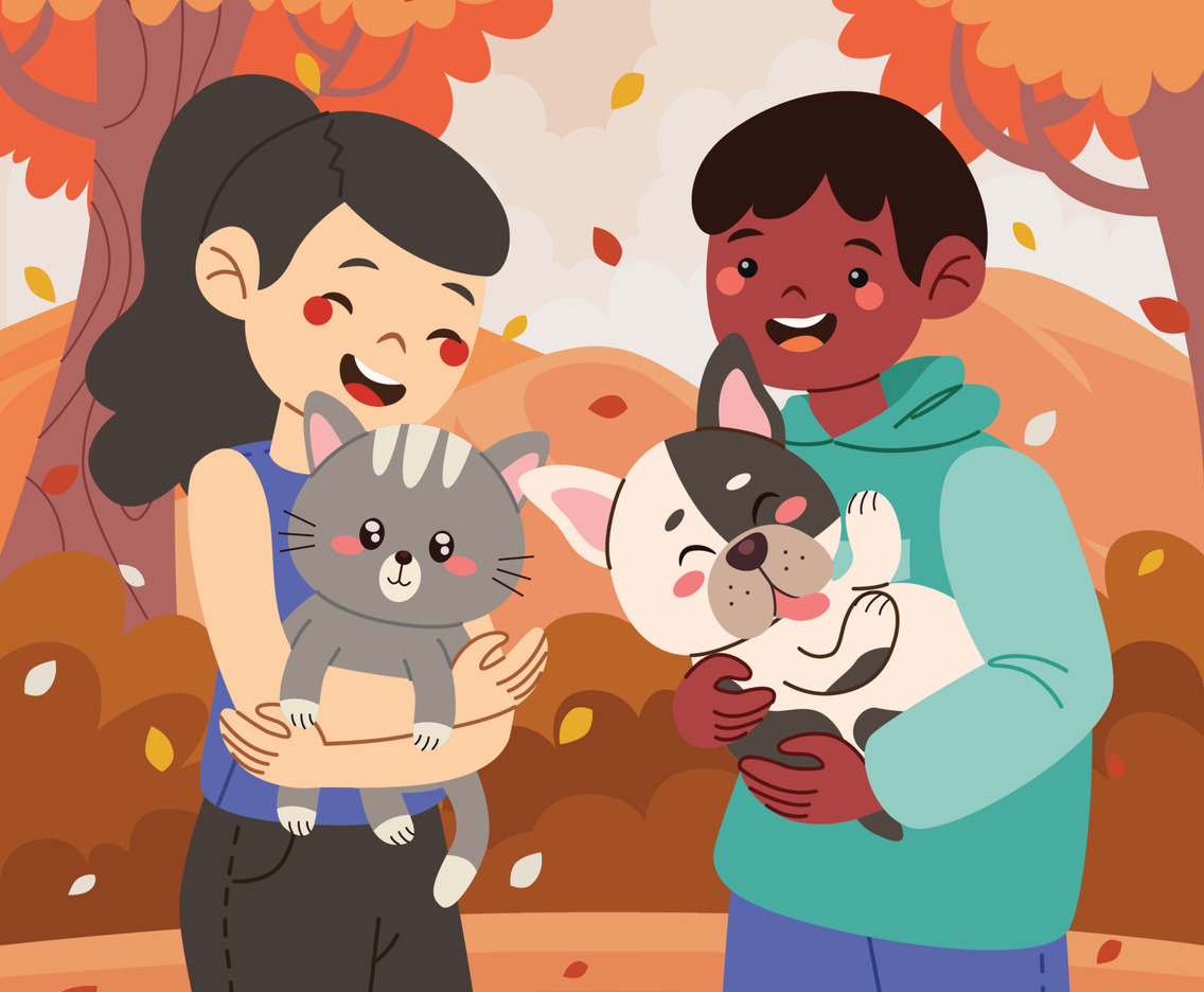 People with Pets in a Park