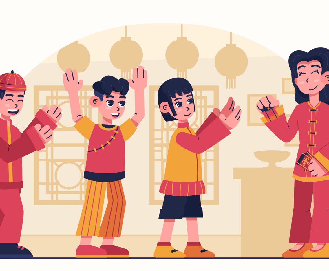Children Queue for Red Envelopes