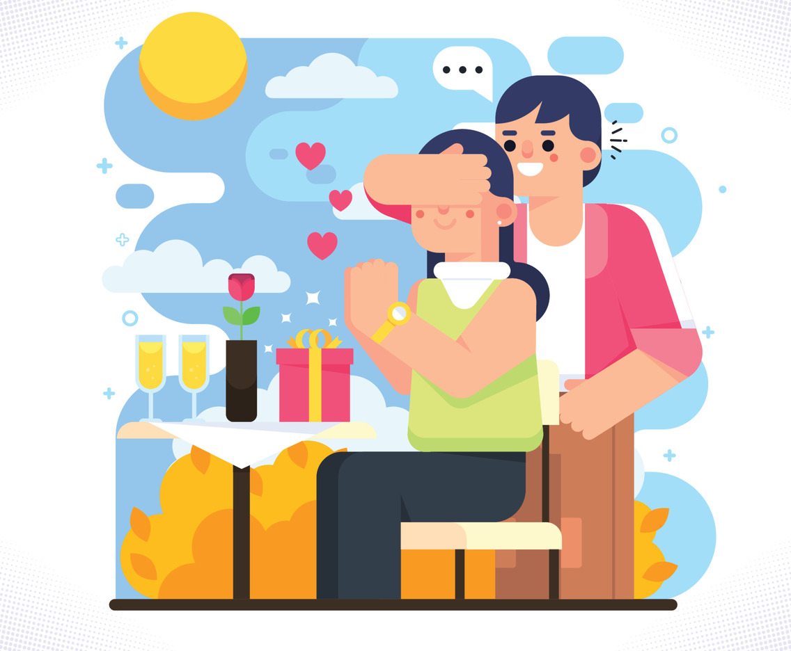 Husband Presents a Gift to His Wife