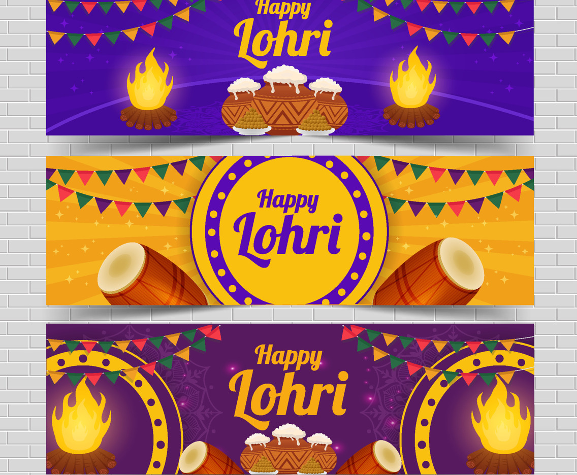 Happy Lohri Banner Set