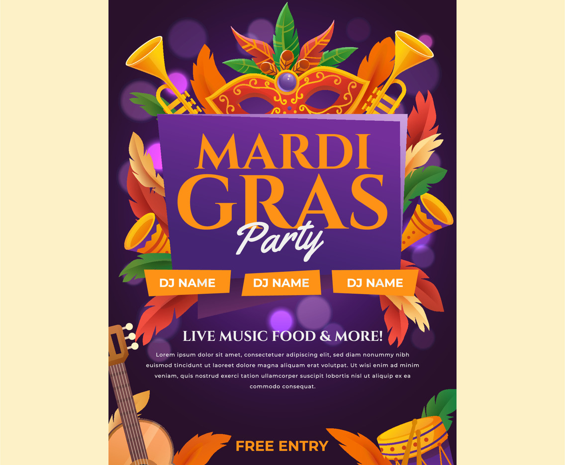 Mardi Gras Party of Music Poster