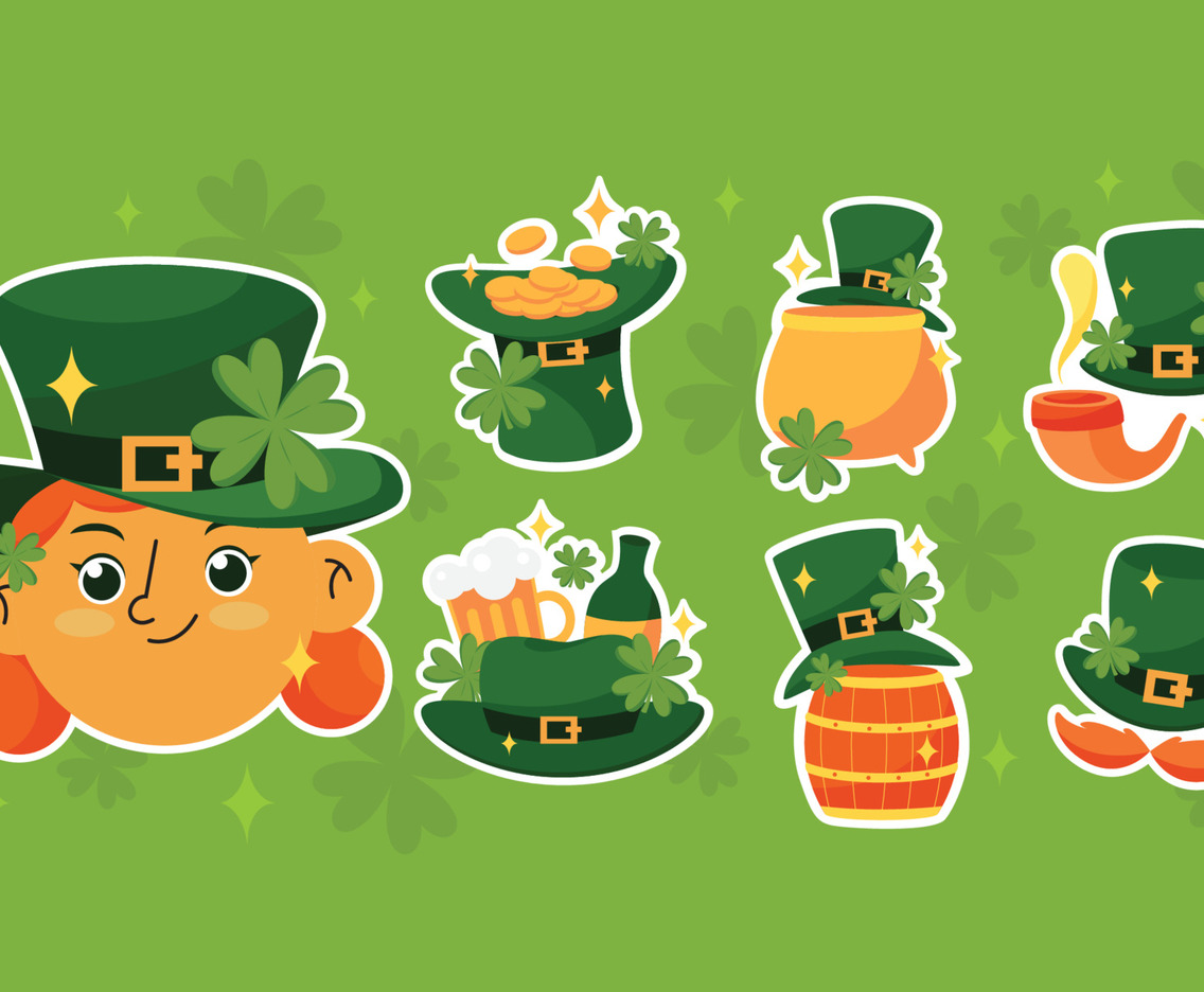 St. Patrick's Day Hat Sticker Collection