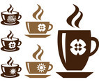Coffee Cups Silhouette Set