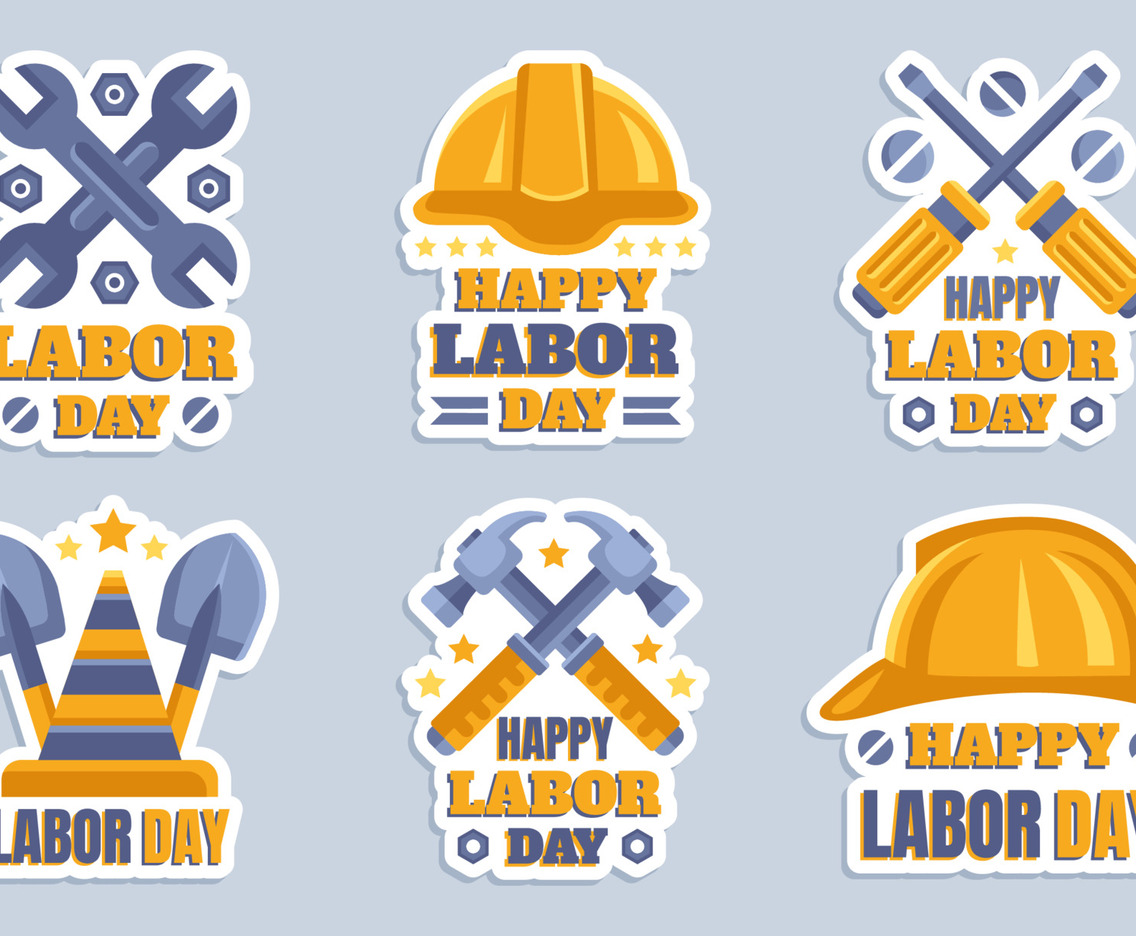 Sticker Set of Labor Day