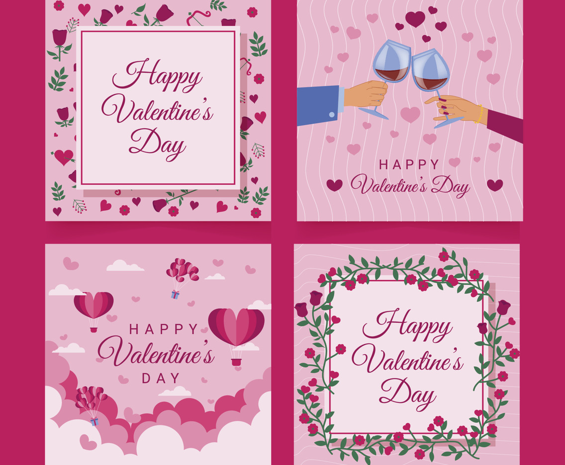 Valentine Day Greeting Card Collection