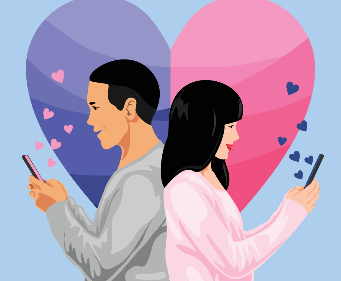Couple Having an Online Dating