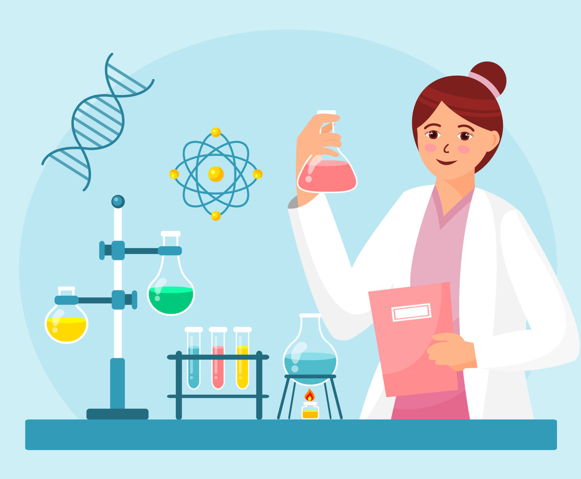 Woman Doing Science Research in Laboratory