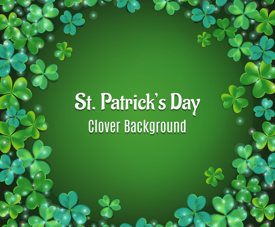 Happy St Patricks Day on Clover Background