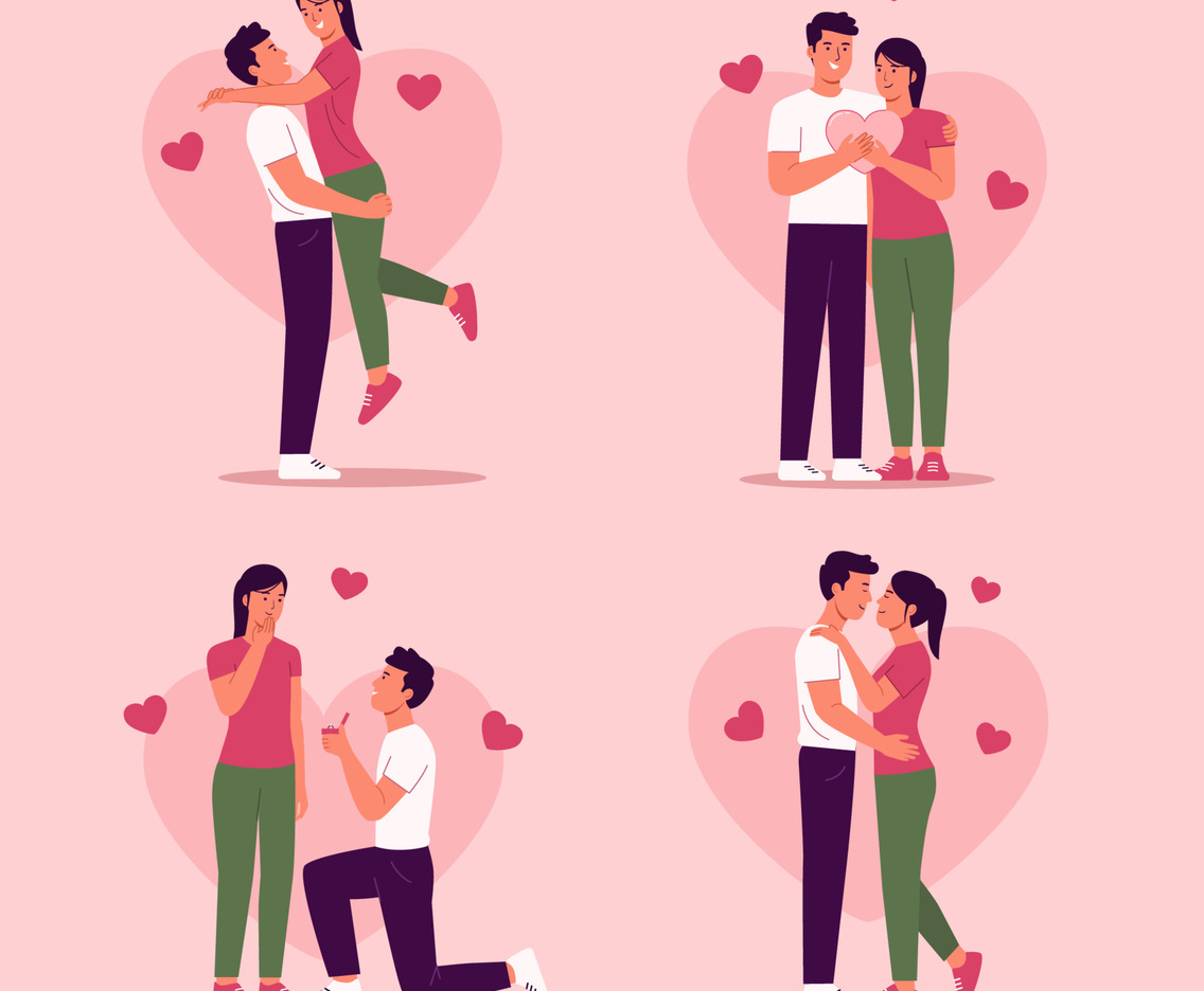 Romantic Couple in Love Celebrating Valentine's Day