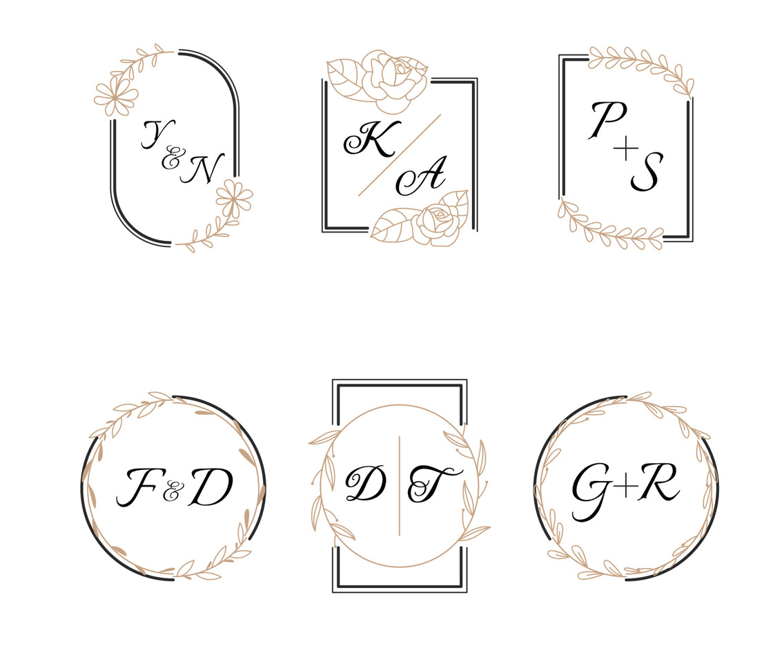 Set of Wedding Monograms Initial