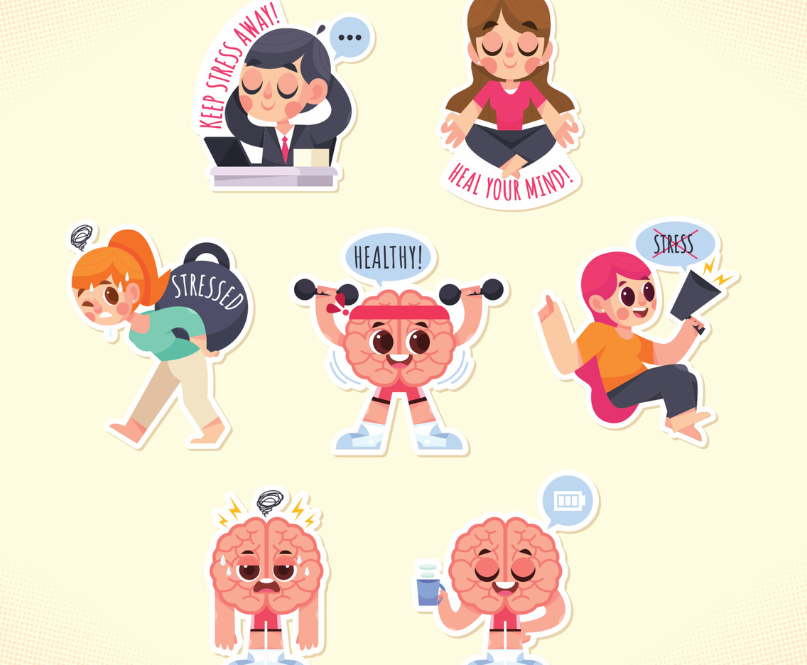 Managing Your Stress Sticker Set