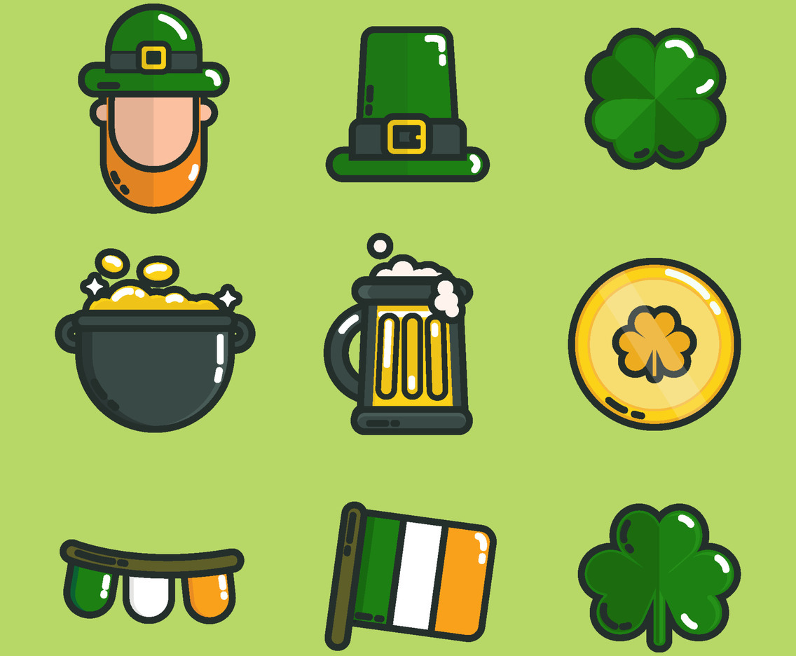 Shamrock Clover Icon Concept Free Vector