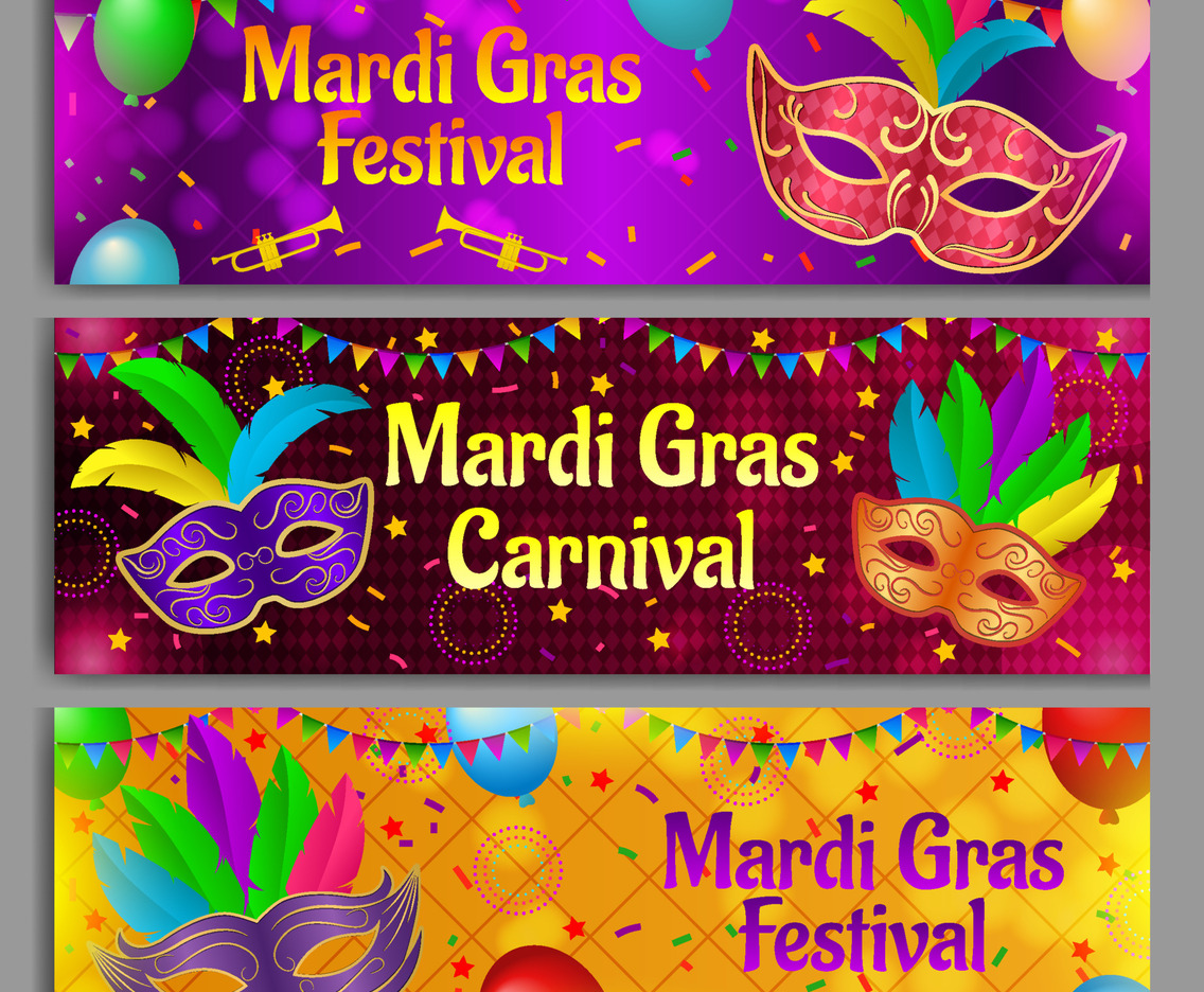 Mardi Gras Mask Banner