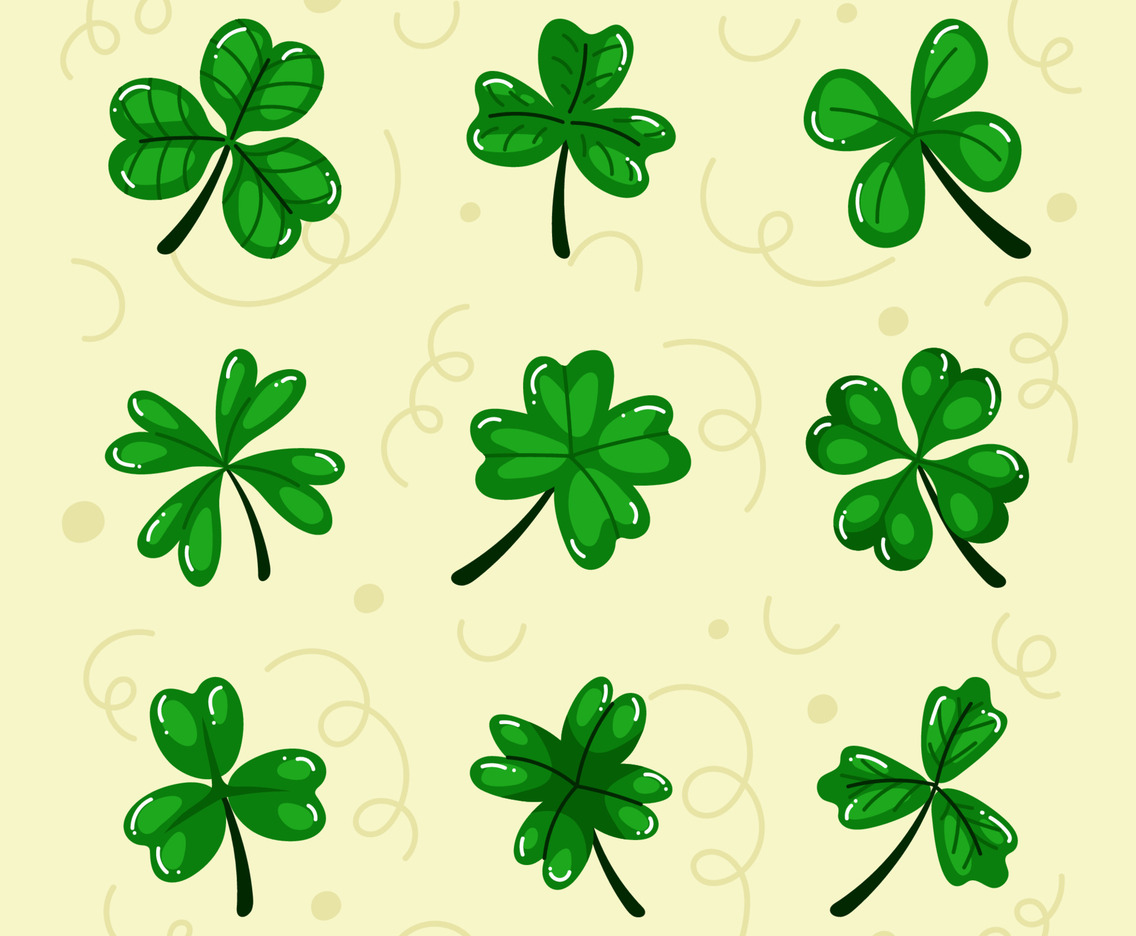 Hand Drawn Clover Leaves Icon Pack
