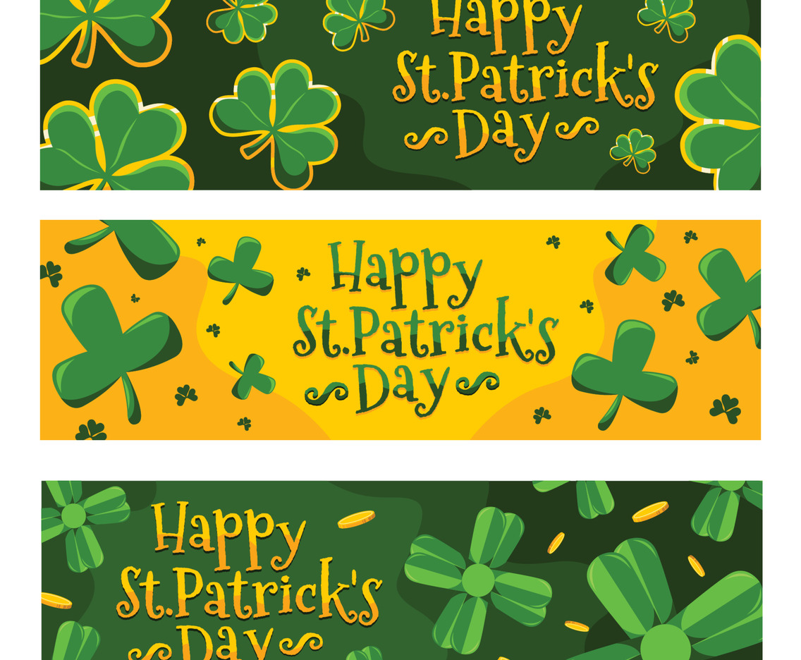 Set of Shamrock Banner Design