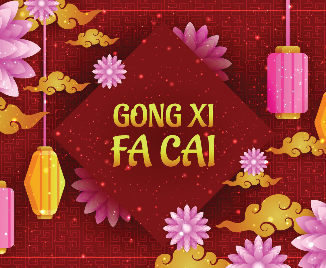Colorful Gong Xi Fa Cai Background Template
