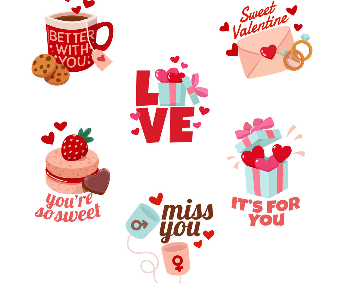 Set of Lovely Valentine Sticker