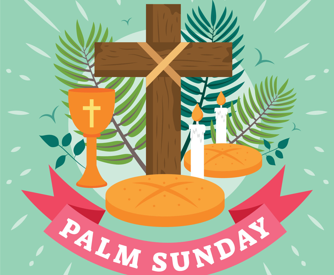 Palm Sunday with Cross Template