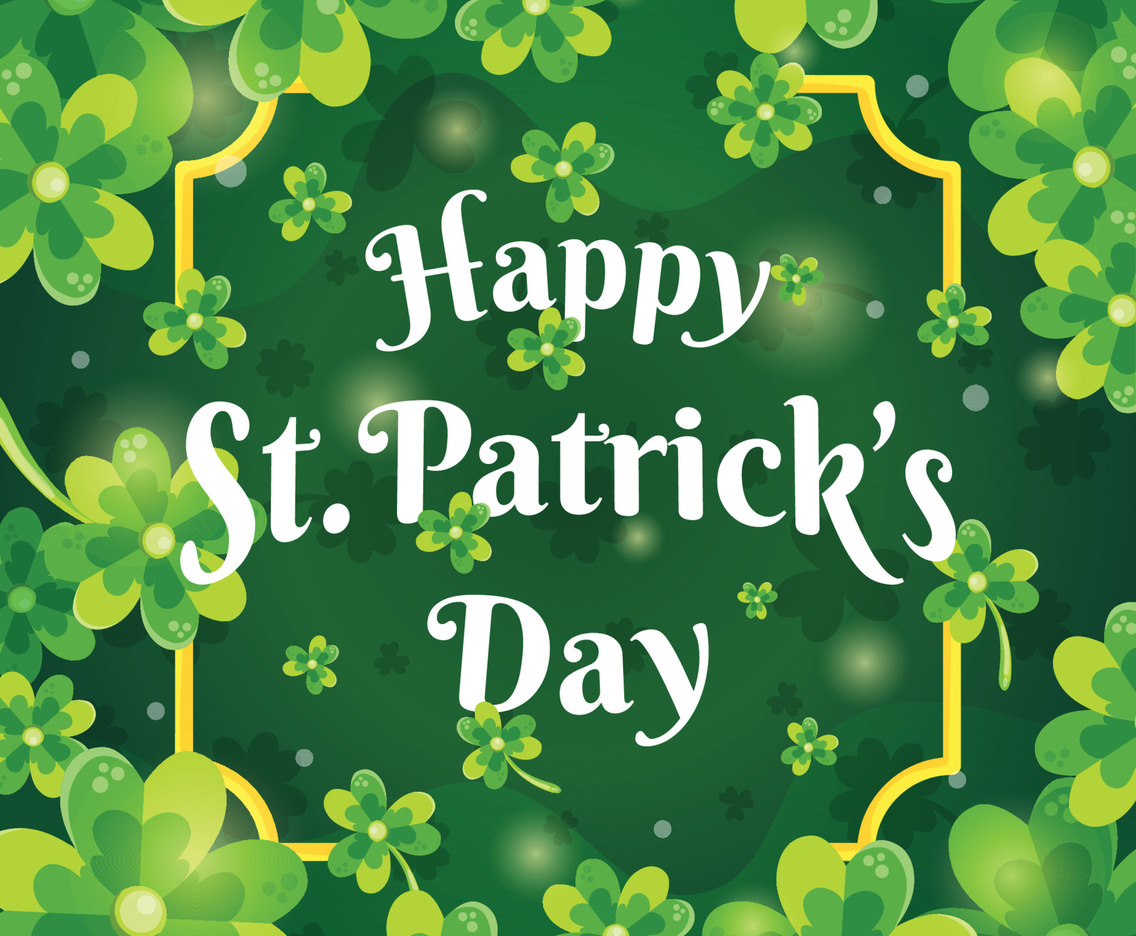 Happy St Patricks Day with Full of Clover