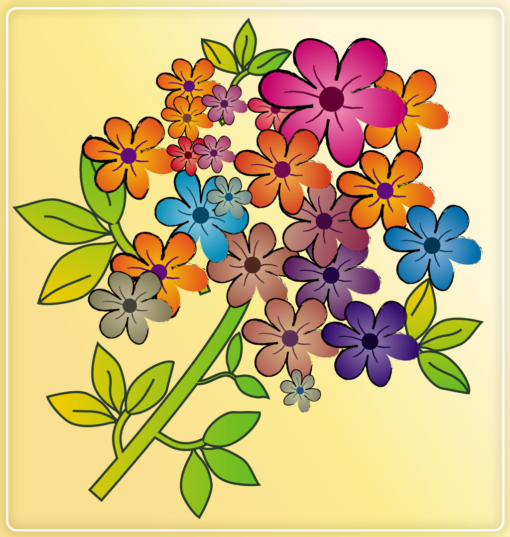 Colorful Flowers Tile
