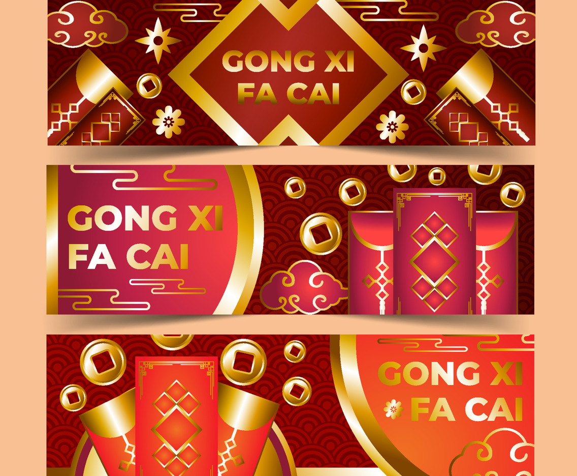 Banner Set of Chinese New Year Red Packet