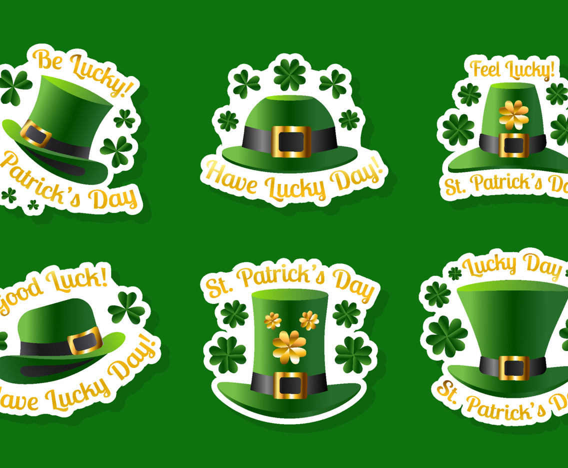 St Patrick's Green Hat Sticker Set
