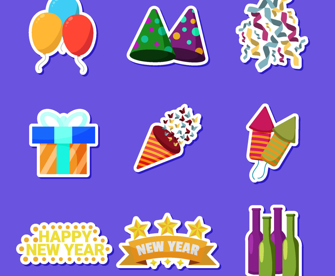 Set of New Year 2022 Sticker