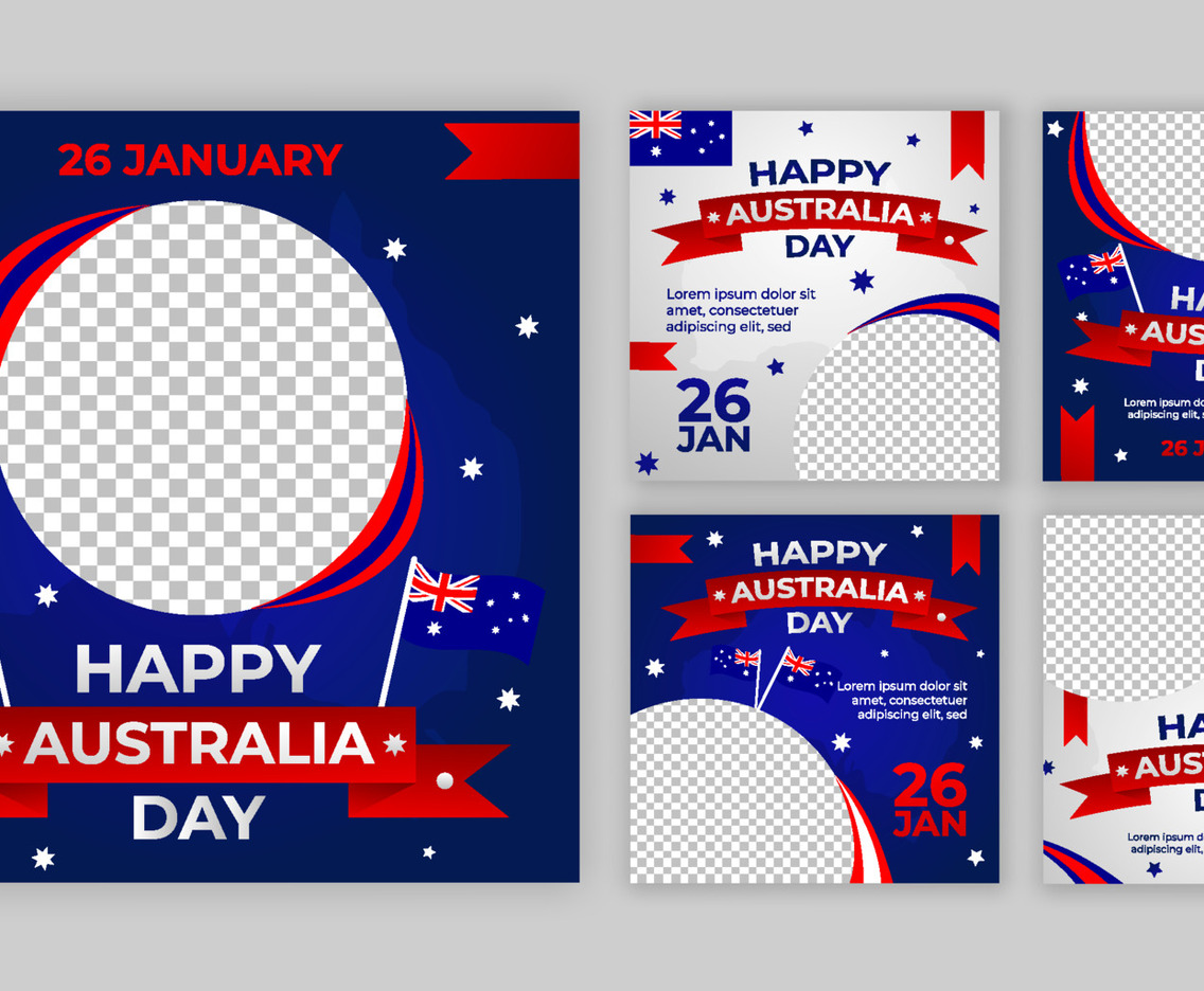 Set of Australia Day Social Media Post