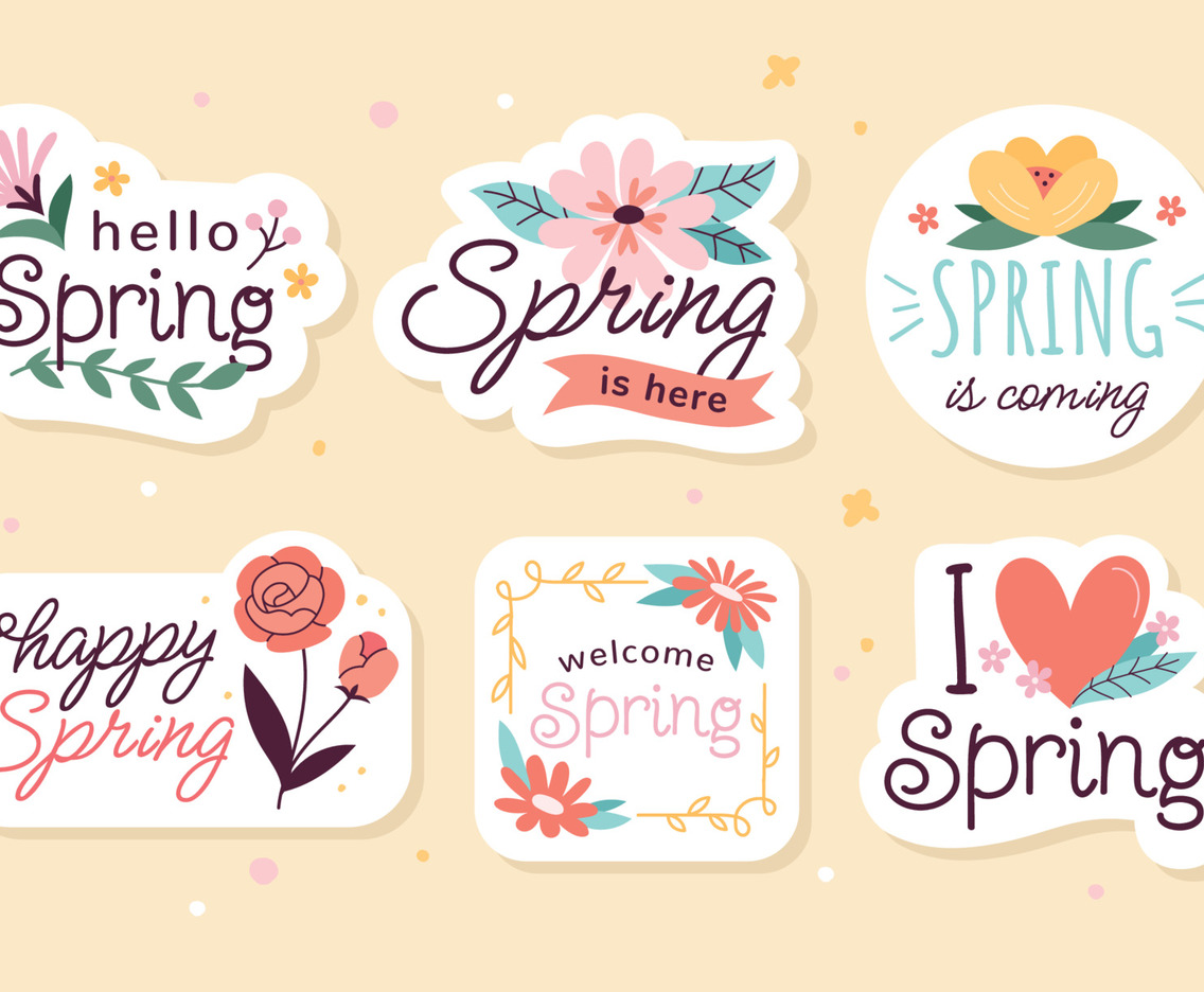 Spring Quotes with Flower Stickers