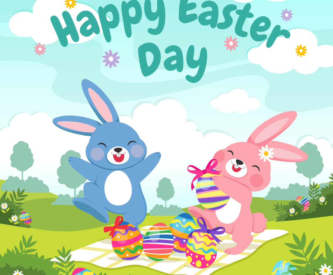 Cute Ester Bunny Picnic